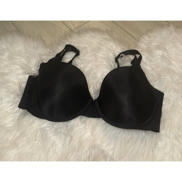 Warners 01356 No Side Effects Underarm Smoothing Comfort Bra Underwire 38C Black - Picture 1 of 6